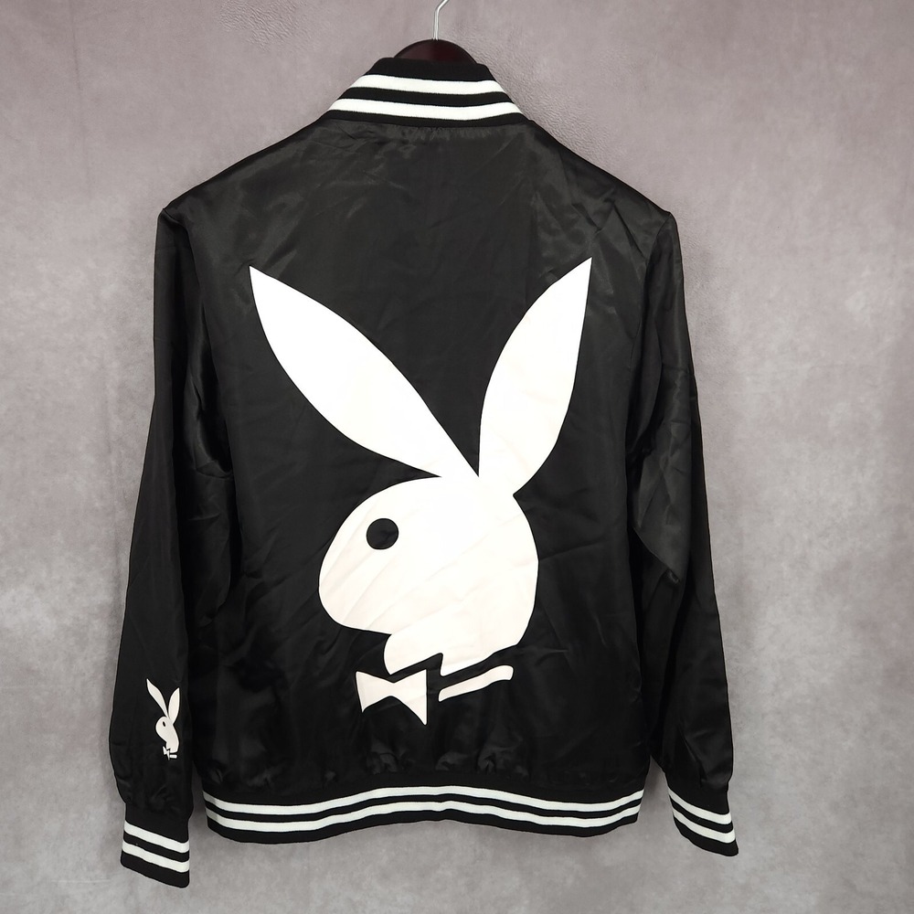 Playboy Jacket‎ Mens Small Black Button Up Logo Bunny